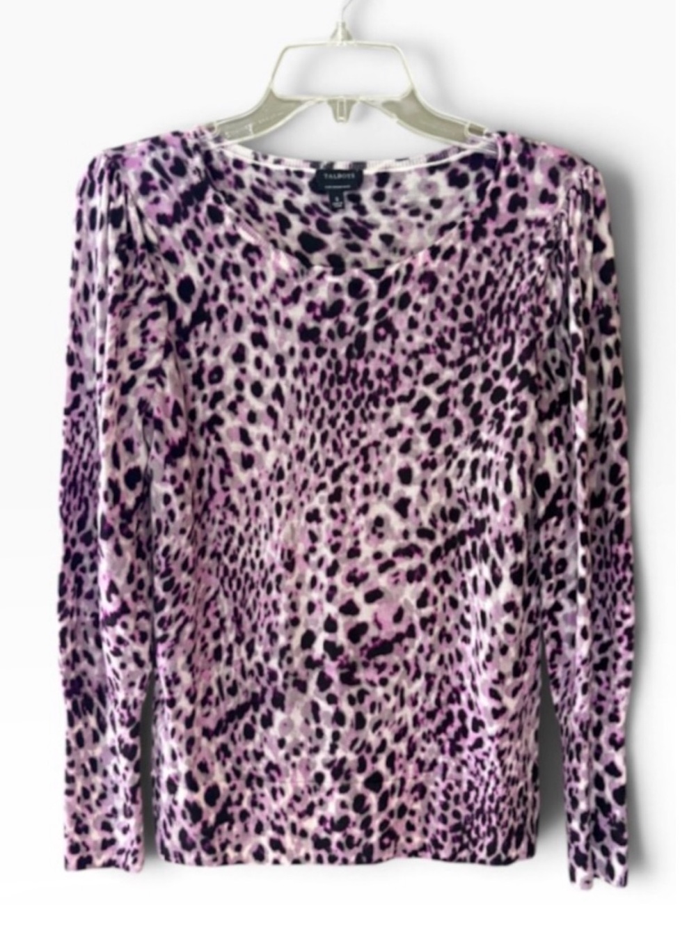 NWOT TALBOTS 100% MERINO WOOL LONG SLEEVE SWEATER ANIMAL SIZE S SOFT